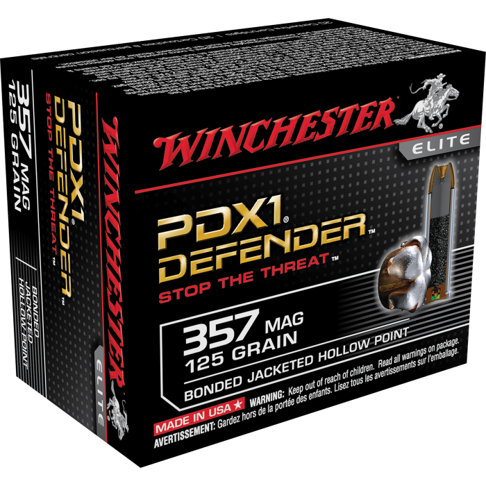 Winchester Defender 357 Magnum 125 Grain Bonded JHP S357MPDB Winchester Defender 357 Magnum 125 Grain Bonded JHP S357MPDB