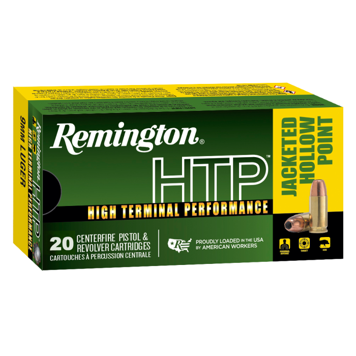 Remington HTP 9mm Luger 147 Gr JHP 20 Rounds