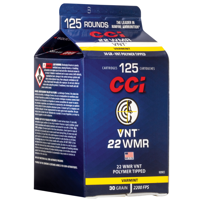 CCI VNT 22 Mag 30 Gr Varmint Tipped