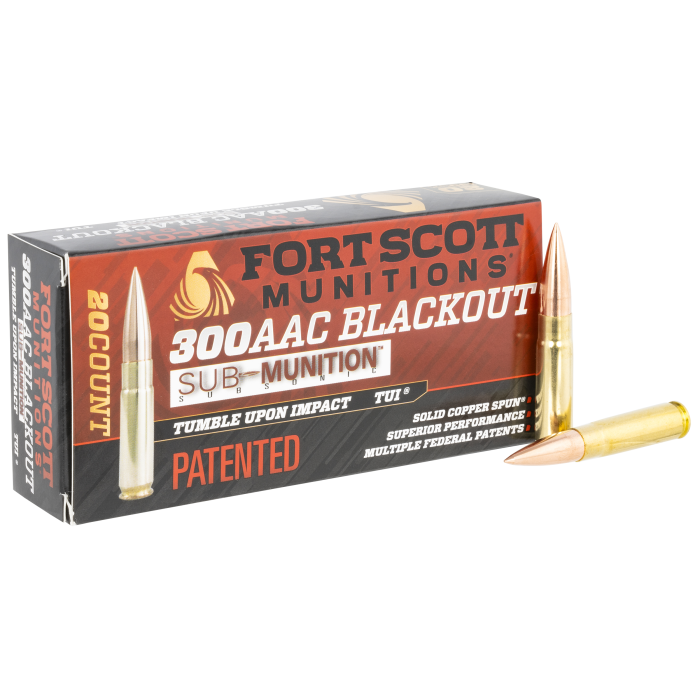 Fort Scott Munitions Tumble Upon Impact 300 Blackout 190 Grain Solid Copper Spun Fort Scott Munitions Tumble Upon Impact 300 Blackout 190 Grain Solid Copper Spun