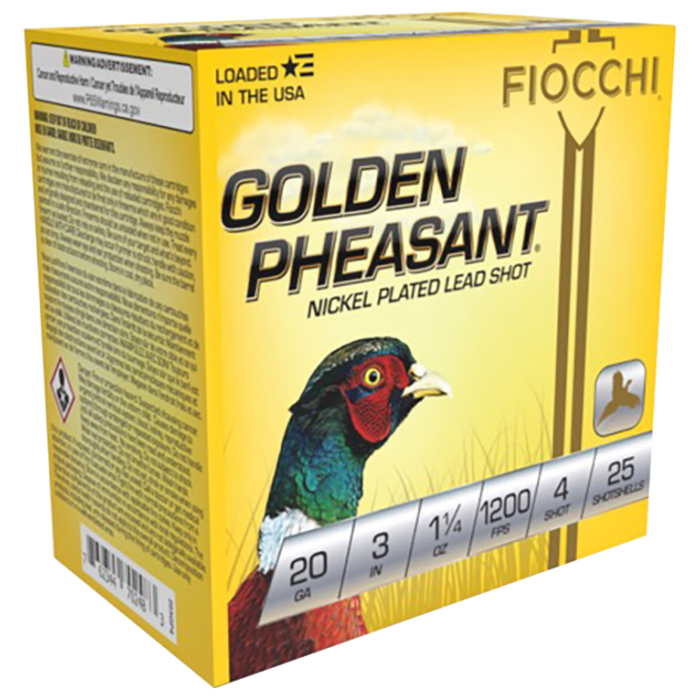 Fiocchi Golden Pheasant 20 Gauge 3 1 1/4 oz 4 Shot 203GP4