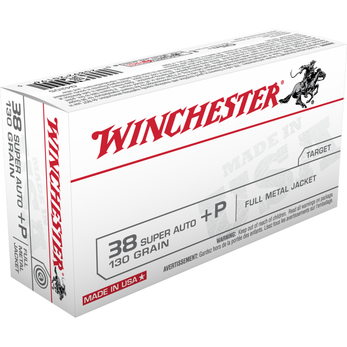 Winchester Usa 38 Super 130 Grain FMJ Q4205 Winchester Usa 38 Super 130 Grain FMJ Q4205