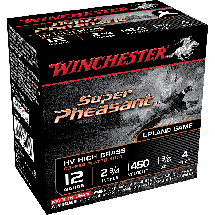 Winchester Super Pheasant 12 Gauge 2.75 1 3/8 oz 4 Shot X12PHV4 Winchester Super Pheasant 12 Gauge 2.75 1 3/8 oz 4 Shot X12PHV4