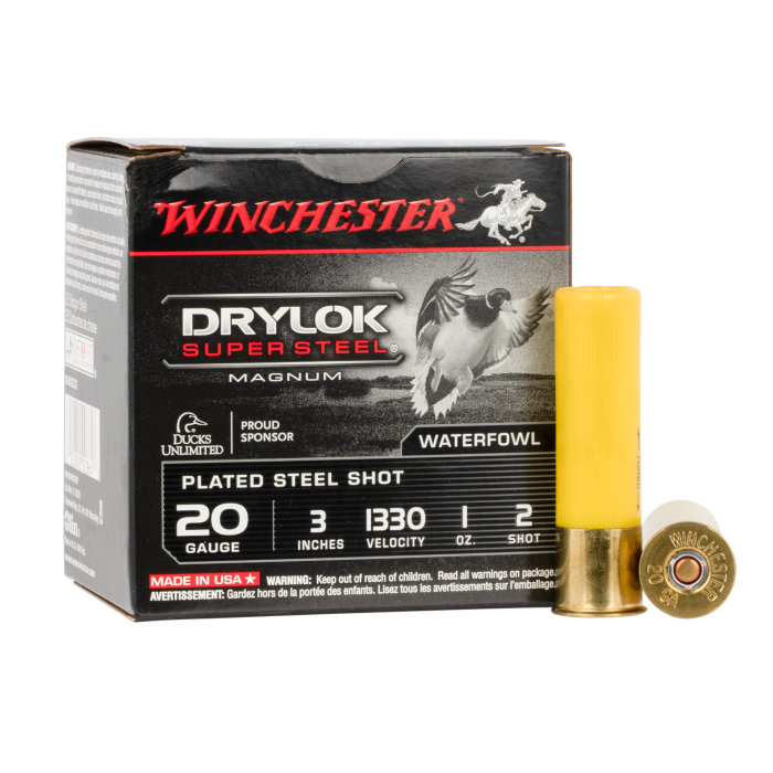 Winchester Drylok Super Steel 20 Gauge 3 1 oz 2 Shot XSM2032 Winchester Drylok Super Steel 20 Gauge 3 1 oz 2 Shot XSM2032