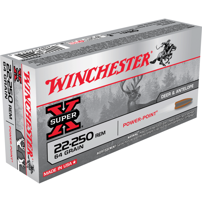 Winchester Super X 22-250 Rem 64 Grain Power Point