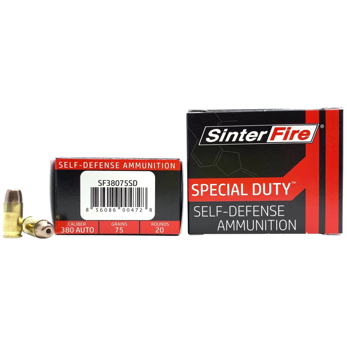 Sinterfire Special Duty (sd) 380 ACP 75 Grain Lead Free Frangible Hollow Point SF38075SD