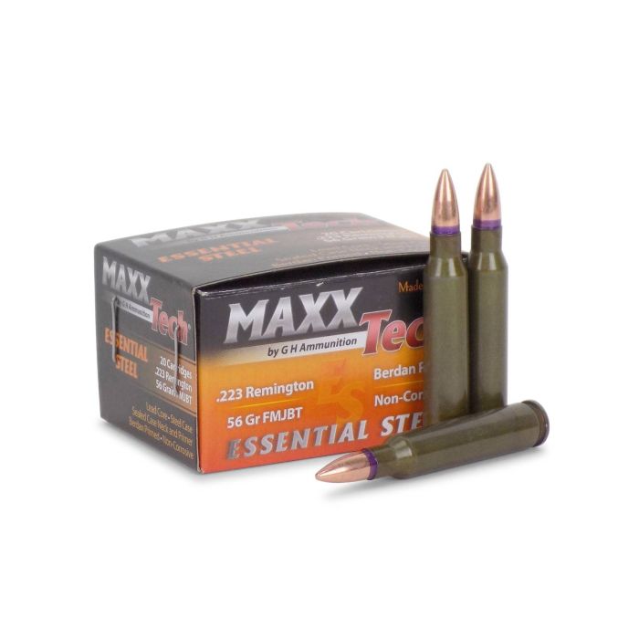 MTES223 MAXXTech Essential Steel 223 Remington 56 Grain FMJBT