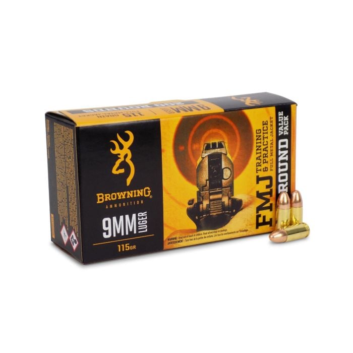 Browning Target Ammo, Browning Ammo, 9mm Ammo, 9mm Luger Ammo, Luger 9mm Ammo