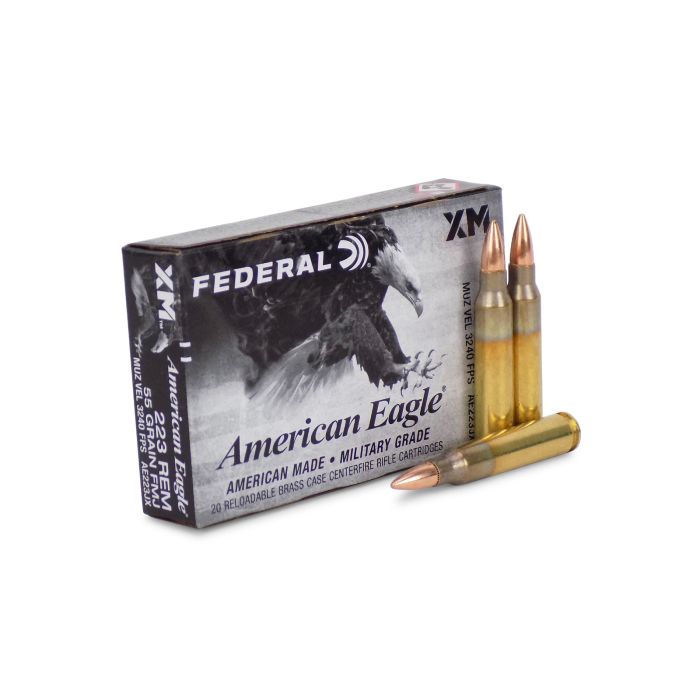 AE223JX Federal American Eagle 223 Remington 55 Grain BT FMJ