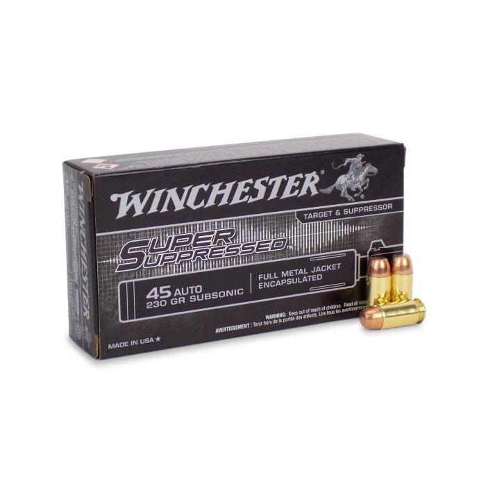 SUP45 Winchester Super Suppressed 45 ACP 230 Grain FMJ
