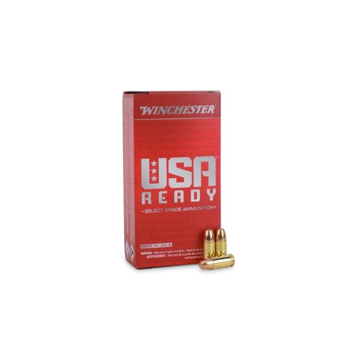 RED9 Winchester USA Ready 9mm 115 50 Rounds Grain Flat Nose FMJ Ammo