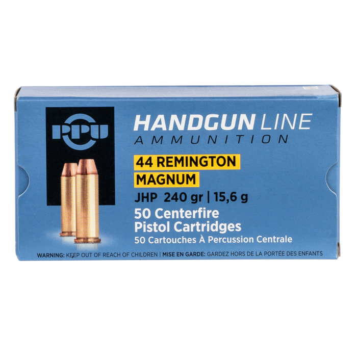 PPU Handgun 44 Rem Mag 240 Gr JHP 50 Rounds