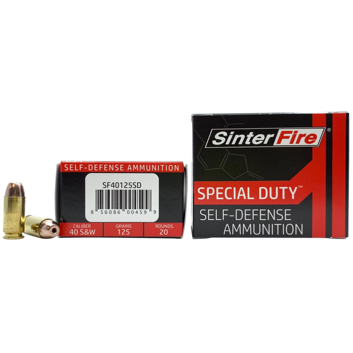 Sinterfire Special Duty (sd) 40 S&W 125 Grain Lead Free Frangible Hollow Point SF40125SD Sinterfire Special Duty (sd) 40 S&W 125 Grain Lead Free Frangible Hollow Point SF40125SD
