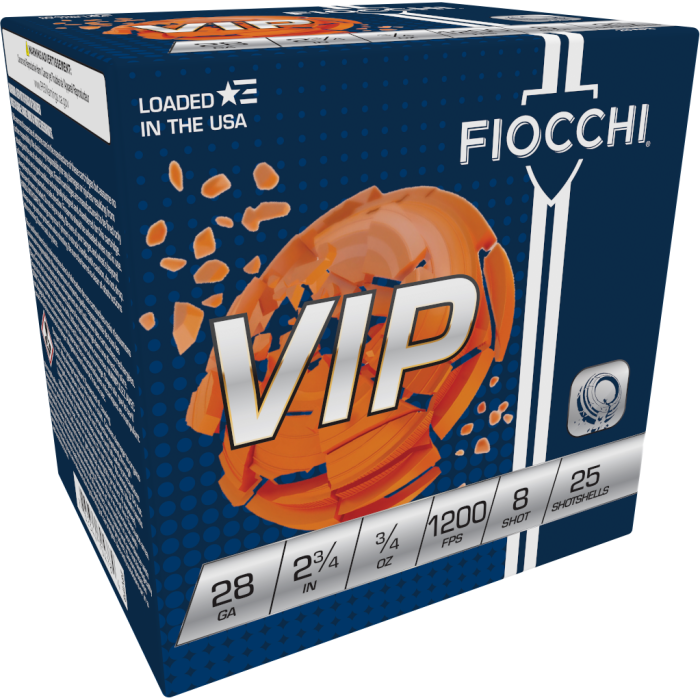 Fiocchi Exacta Target 28 Gauge 2.75 3/4 oz 8 Shot 28VIP8 Fiocchi Exacta Target 28 Gauge 2.75 3/4 oz 8 Shot 28VIP8