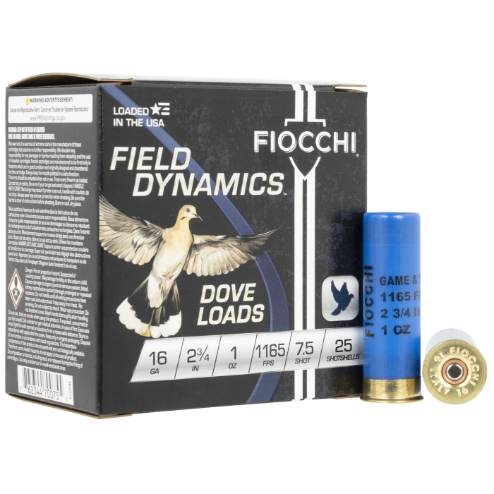 Fiocchi Field Dynamics 16 Gauge 2.75 1 oz 7.5 Shot 16GT75 Fiocchi Field Dynamics 16 Gauge 2.75 1 oz 7.5 Shot 16GT75