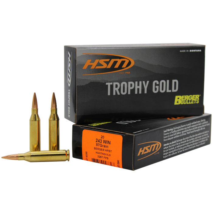 Hsm Trophy Gold 243 Win 87 Gr Berger Hybrid Tactical Open Tip Match