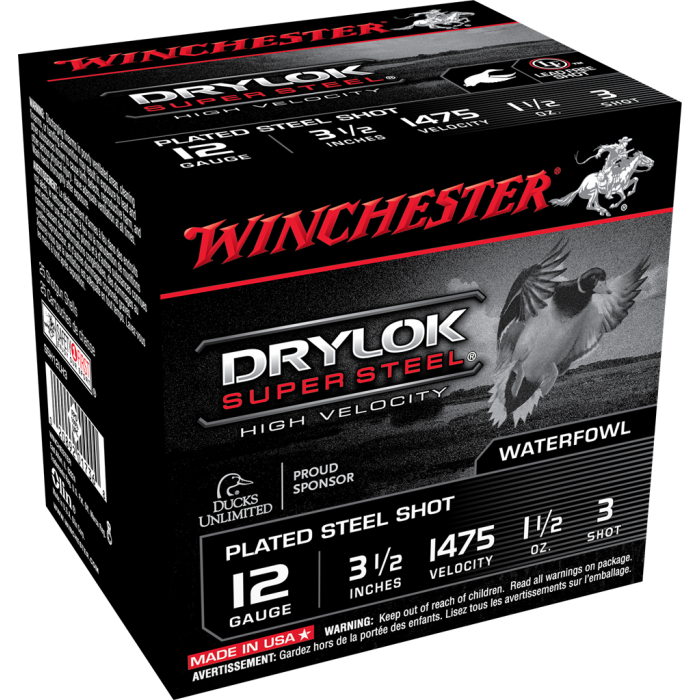Winchester Drylok Super Steel 12 Gauge 3.50 1 1/2 oz 3 Shot Winchester Drylok Super Steel 12 Gauge 3.50 1 1/2 oz 3 Shot