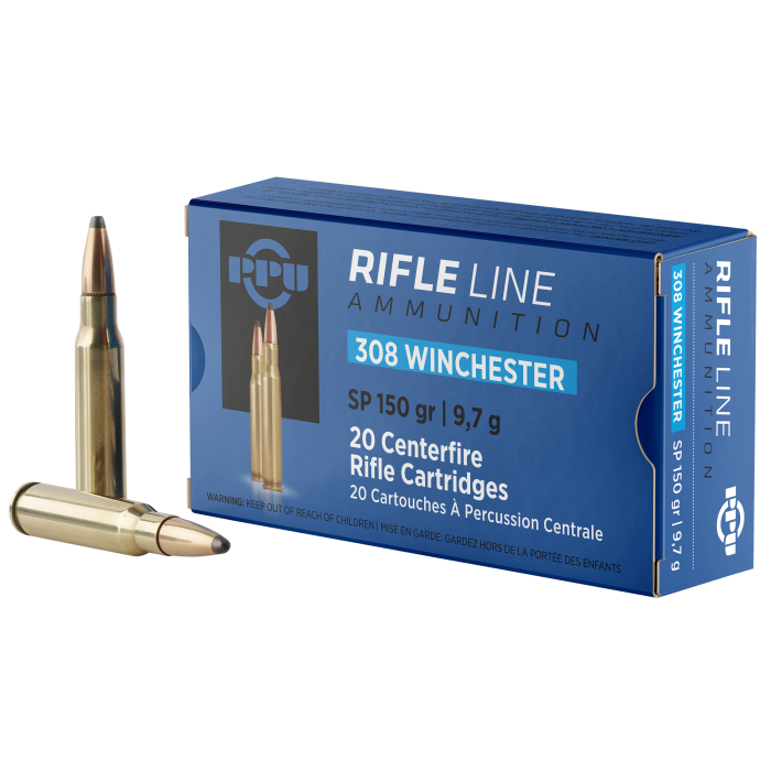 PPU Standard Rifle 308 Win 150 Gr SP 20 Rounds