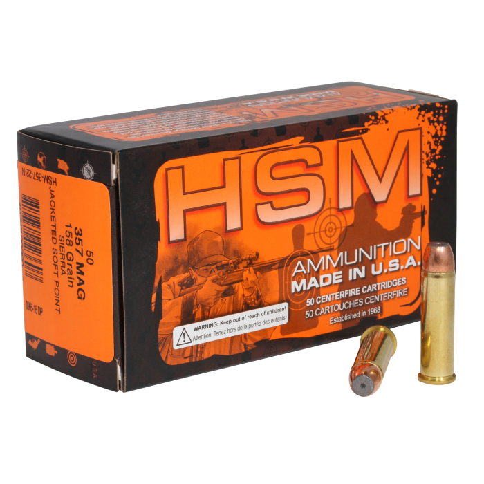 Hsm Pro Pistol 357 Magnum 158 Grain Jacketed Soft Point 35722N
