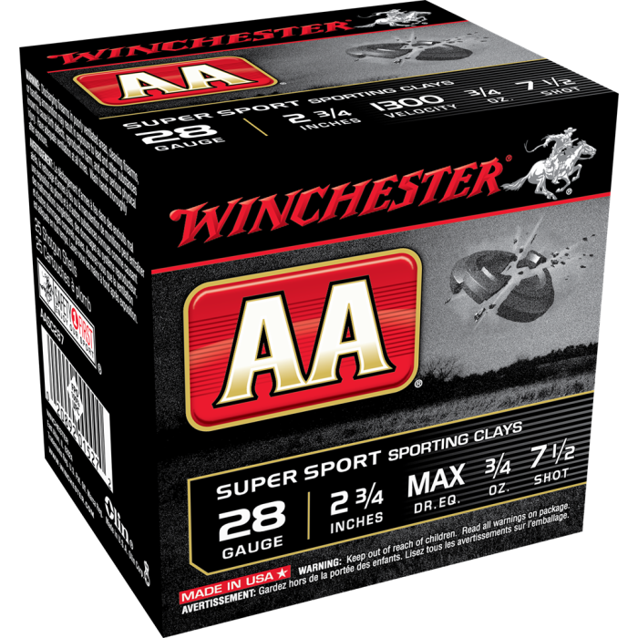 Winchester AA 28 Gauge 2.75 3/4 oz 7.5 Shot Winchester AA 28 Gauge 2.75 3/4 oz 7.5 Shot
