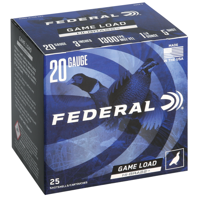 Federal Game-shok 20 Gauge 3 1 1/4 oz 5 Shot H2585