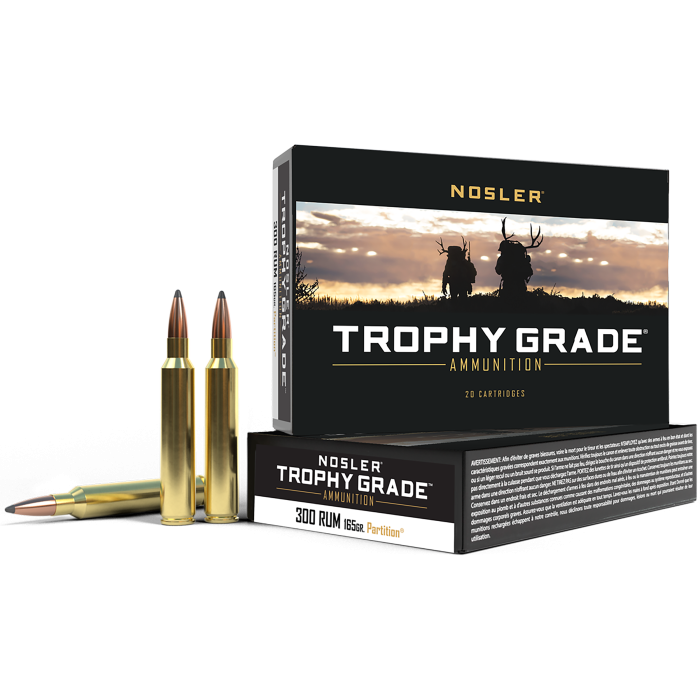 Nosler Trophy Grade 300 RUM 165 Grain Nosler Spitzer Partition