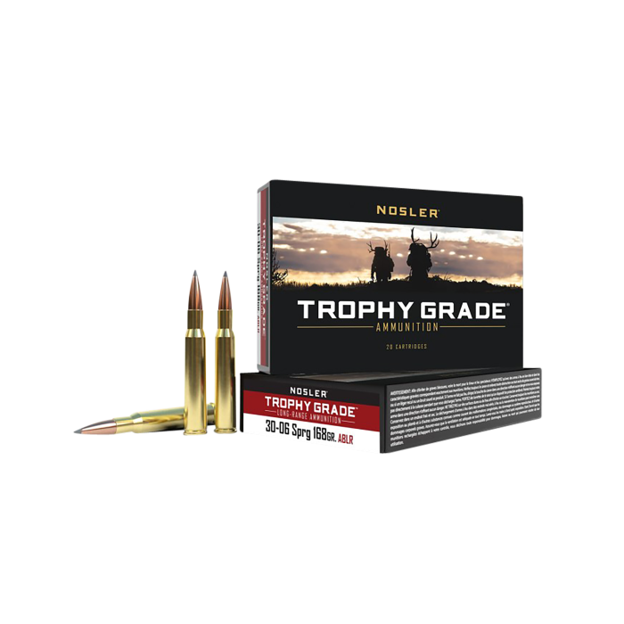 Nosler Trophy Grade 30-06 Springfield 168 Grain Nosler Spitzer AccuBond Long Range Nosler Trophy Grade 30-06 Springfield 168 Grain Nosler Spitzer AccuBond Long Range