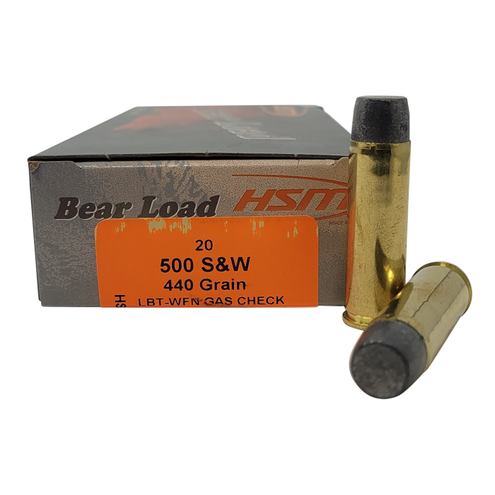 Hsm Bear Load 500 S&W 440 Gr Wide Flat Nose