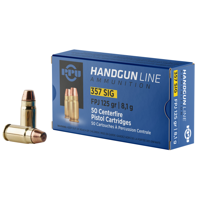 PPU Handgun 357 Sig 125 Gr FPJ 50 Rounds PPU Handgun 357 Sig 125 Gr FPJ 50 Rounds