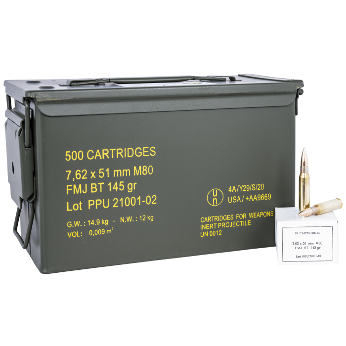 PPU Rangemaster 7.62x51mm NATO 145 Gr FMJ BT 500 Rounds