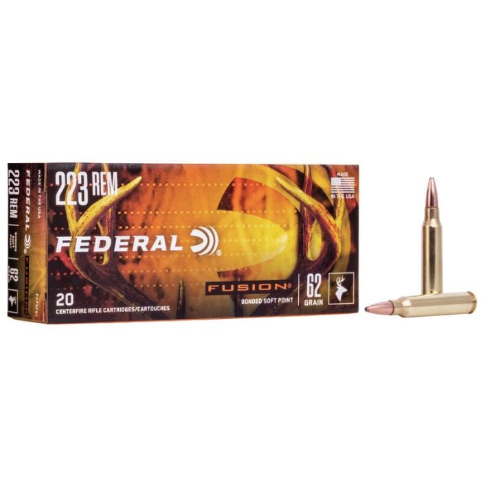 Federal Fusion 223 Remington 62 Grain Bonded Soft Point F223FS1 Ammo Buy