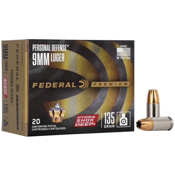 Federal Premium 9mm 135 Grain Hydra-Shok Deep JHP