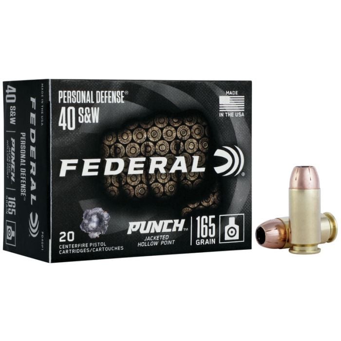 Federal Personal Defense Punch 40 S&W 165 Grain JHP PD40P1 Ammo Buy