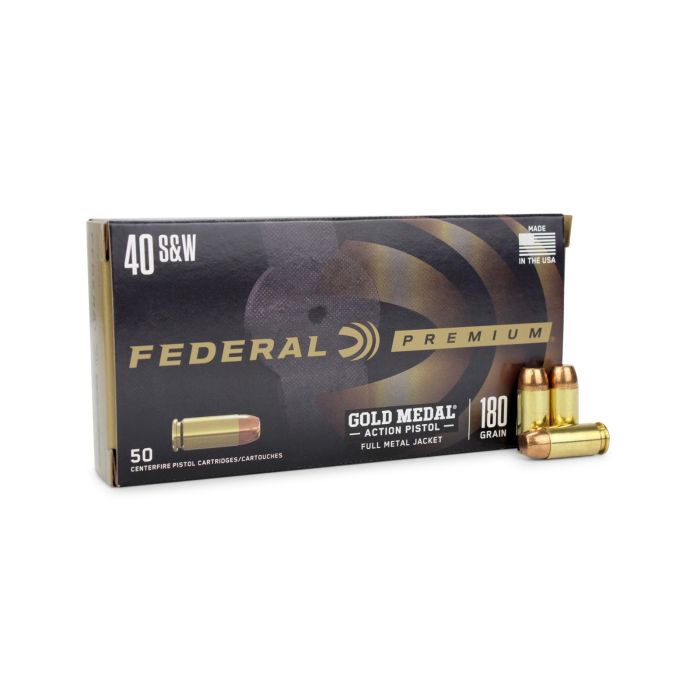 Federal Premium Gold Medal 40 S&W 180 Gr FMJ