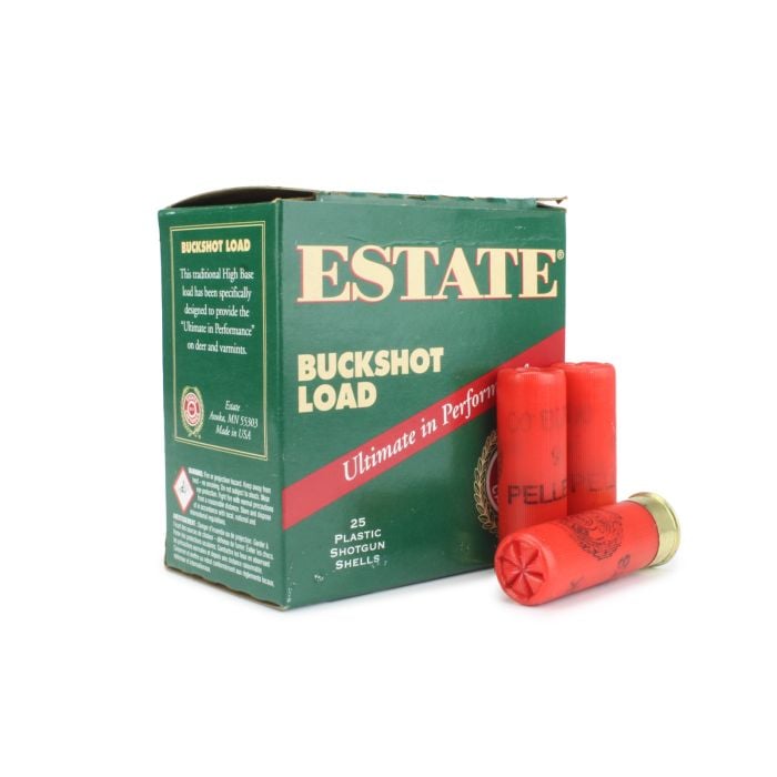Estate Cartridge, 12 Gauge, 00 Buckshot, buckshot, 00 buck, 12 gauge shotgun ammo, shotgun ammo, ammo for sale, 12 gauge buckshot, hunting ammo, Ammunition Depot