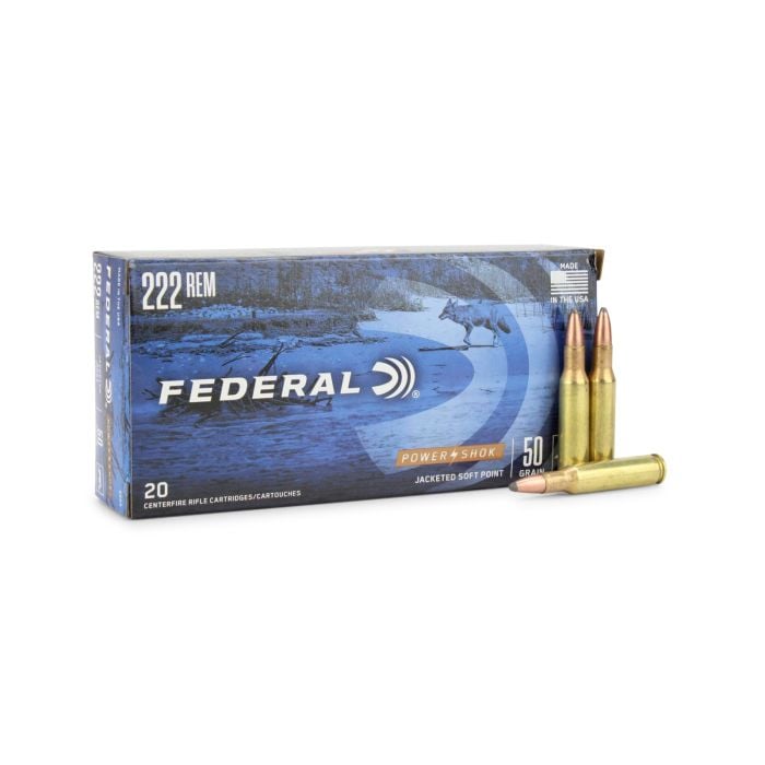 Federal Power-shok 222 Rem 50 Gr Jacketed Soft Point Federal Power-shok 222 Rem 50 Gr Jacketed Soft Point