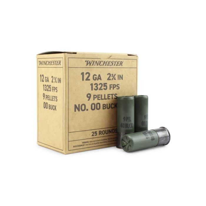 Winchester Military Grade 12 Ga 2.75" 9 Pellets 00 Buck Shot