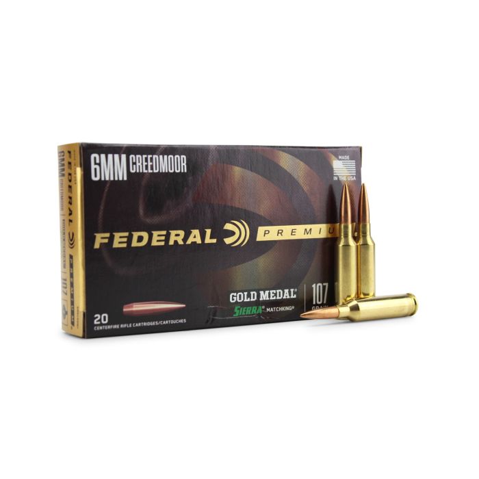 Federal Gold Medal 6mm Creedmoor 107 Gr Matchking BTHP