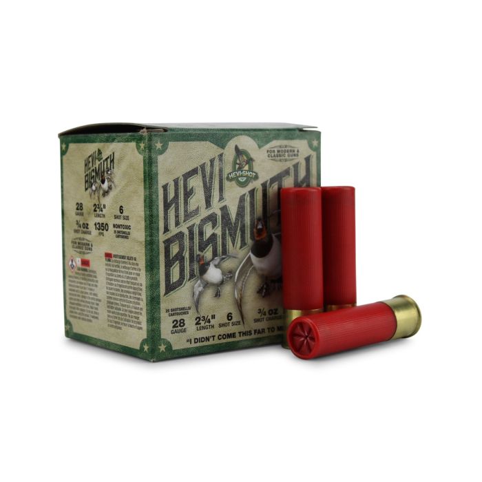 Hevi-Shot Hevi-Bismuth 28 Gauge 2.75" 3/4 oz 6 Shot Hevi-Shot Hevi-Bismuth 28 Gauge 2.75" 3/4 oz 6 Shot