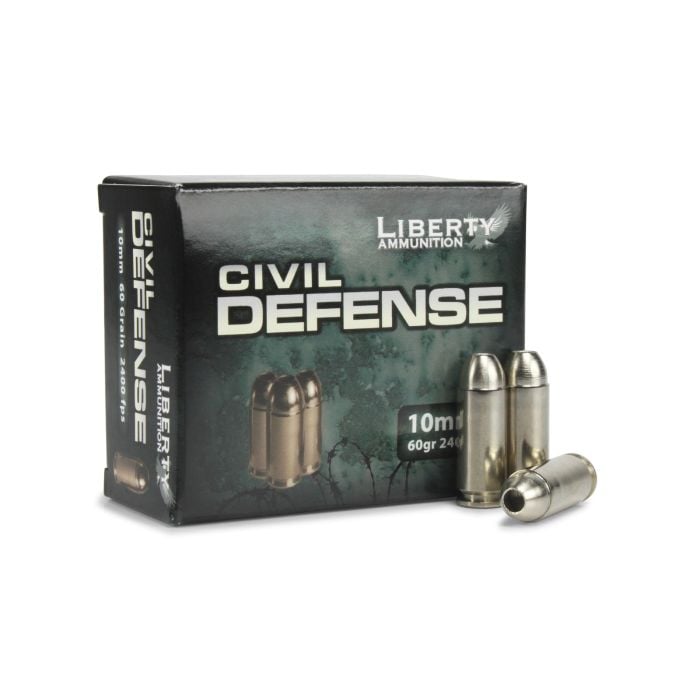 Liberty Civil Defense 10mm 60 Grain FHP Liberty Civil Defense 10mm 60 Grain FHP