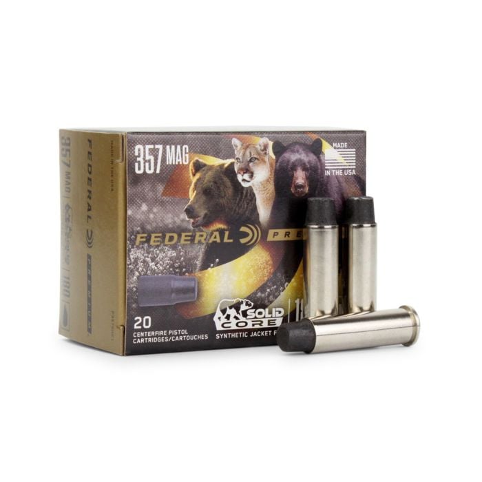 Federal Premium 357 Magnum 180 Grain Solid Core Synthetic Flat Nose