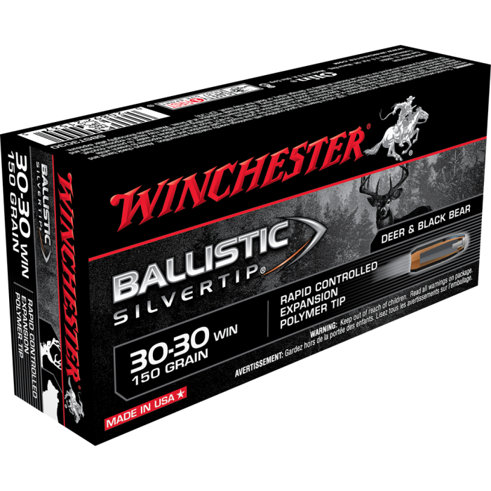 SBST3030 Winchester Ballistic Silvertip 30-30 Winchester 150 Grain Rapid Controlled Expansion Polymer Tip