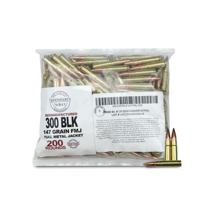 Sportsman's Select Remanufactured 300 Blackout 147 Gr FMJ (200 Rounds)