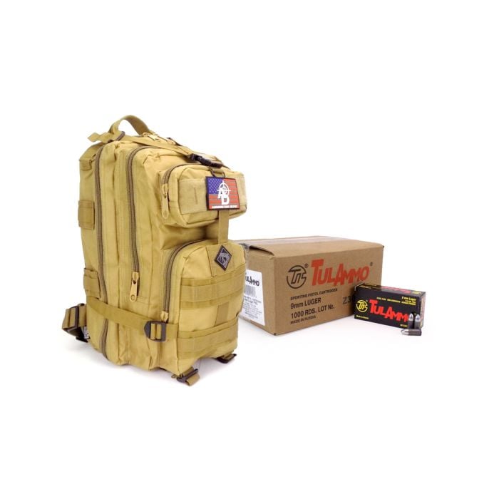 TA919150-CASE-TBP TulAmmo 9mm 115 Grain FMJ (Case w/ Free Backpack) TA919150-CASE-TBP TulAmmo 9mm 115 Grain FMJ (Case w/ Free Backpack)