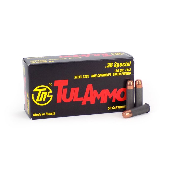 UL038130 TulAmmo 38 Special 50 Rounds 130 Grain FMJ Ammo