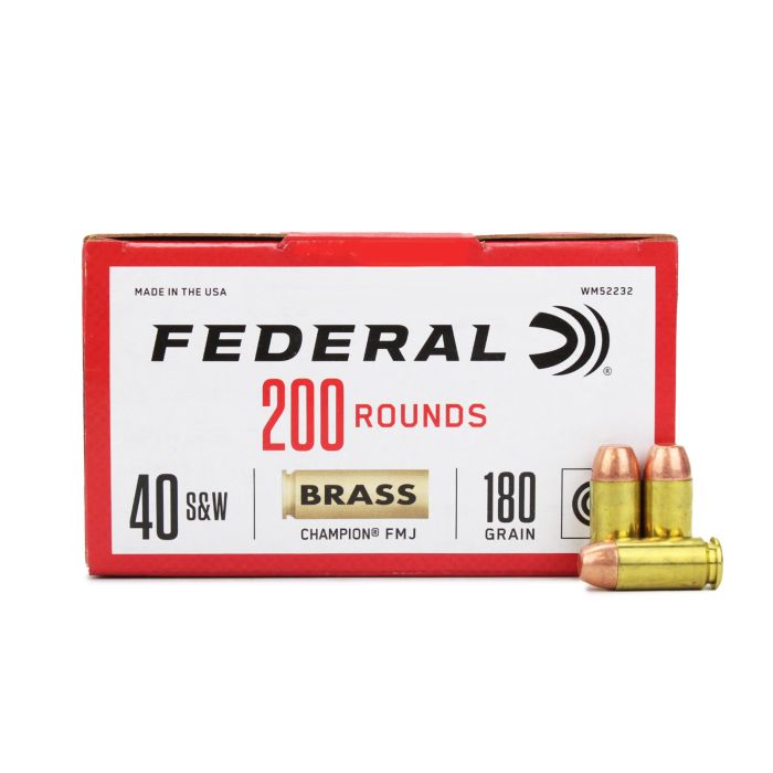 Federal Champion .40 S&W 180 Grain FMJ Ammo, WM52232