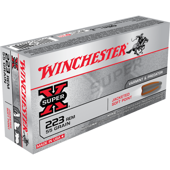Winchester Super-X 20 Rounds 223 Remington 55 Grain JSP Ammo