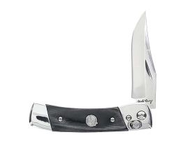 Uncle Henry Smokey 2.90" Folding Knife (SS Blade, Black/SS Wood Laminate Handle)