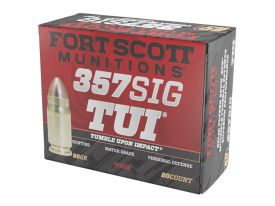 Fort Scott Munitions TUI 357 Sig 95 Gr Solid Copper Spun (20 Rounds)