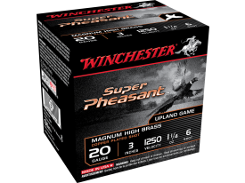 Winchester 20 Gauge 3 1-1/4 oz 6 Shot Copper-Plated Lead 1250 fps (Box)